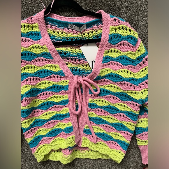 Knitted neon cardigan - Picture 2 of 2